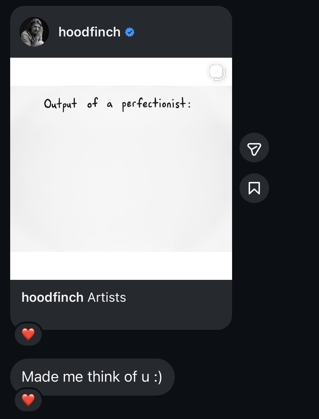 Output of a perfectionist